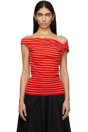 Msgm Chemisier rouge et blanc à rayures