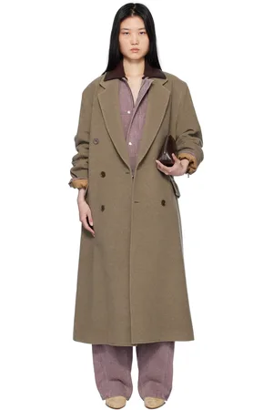 Auralee Manteau de style chesterfield taupe