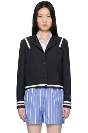 Msgm Blouson bleu marine à col marin