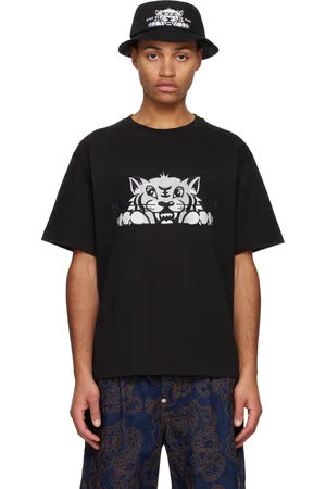 Kenzo T-shirt noir à image Happy Tiger brodée