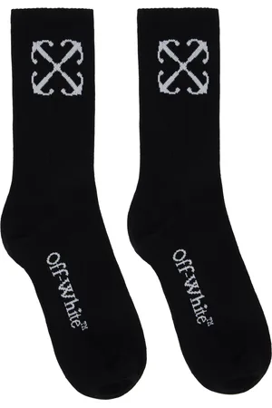 OFF-WHITE Chaussettes hauteur mollet noires à quatre flèches