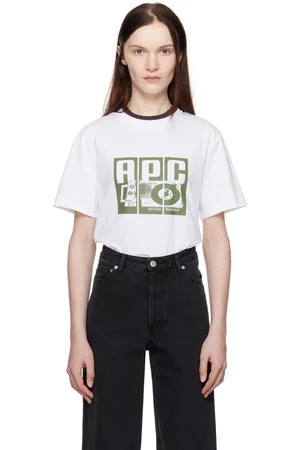 A.P.C. T-shirt blanc à image de tourne-disque
