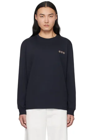 A.P.C. T-shirt à manches longues bleu marine à logo Adresse
