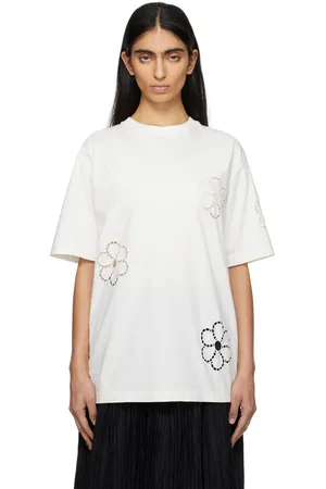 Msgm T-shirt blanc cassé à image florales