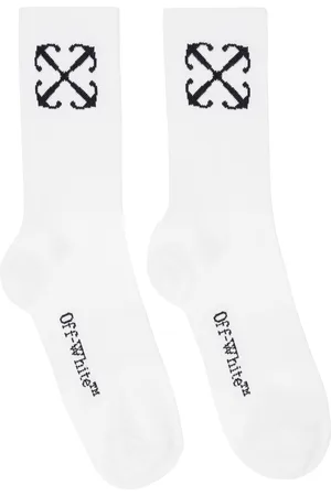 OFF-WHITE Chaussettes hauteur mollet blanches à quatre flèches