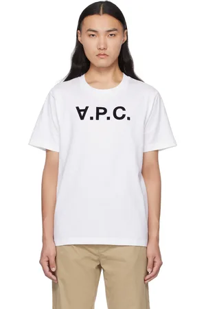 A.P.C. T-shirt blanc à coupe classique et à grand logo V.P.C.