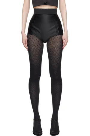 Dolce & Gabbana Short noir en marquisette à taille haute