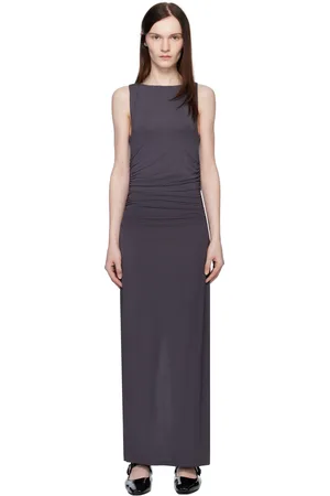 RAG&BONE Robe longue Luca grise à effet bouillonné