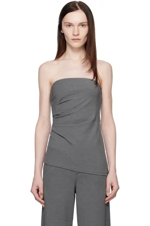 RAG&BONE Chemisier sans bretelles Irina gris en point de Rome