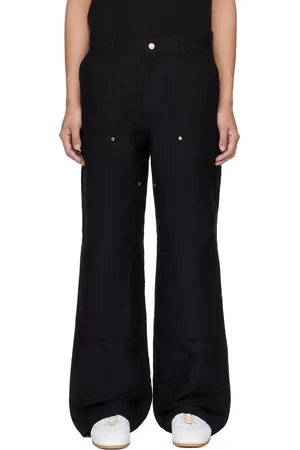 Casablanca Pantalon cargo noir à motif à logos en jacquard