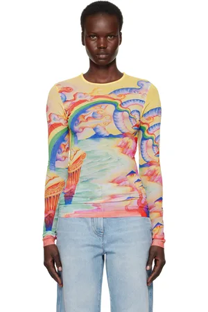 Casablanca T-shirt multicolore en filet à images imprimées