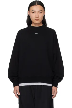 OFF-WHITE Pull molletonné noir de style planchiste à quatre flèches modifiées