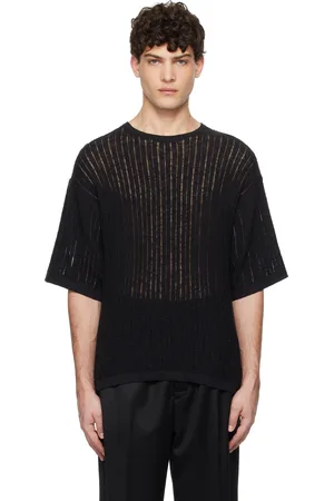 COMMAS T-shirt noir en pointelle