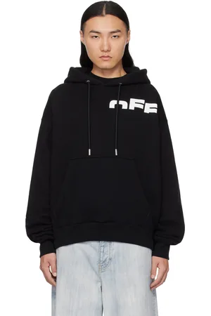 OFF-WHITE Pull à capuche noir à logo modifié