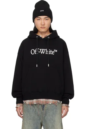 OFF-WHITE Pull de planchiste à capuche noir à logo surdimensionné