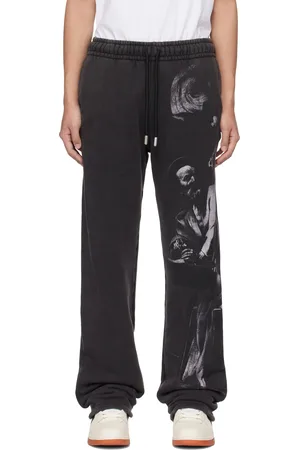 OFF-WHITE Pantalon de survêtement noir à image de saint Matthieu