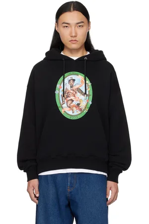OFF-WHITE Pull à capuche noir à image de fresque