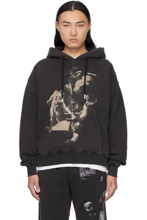 OFF-WHITE Pull de planchiste à capuche noir à image à logo