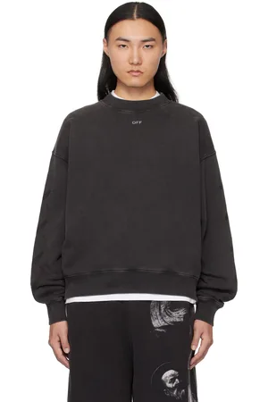 OFF-WHITE Pull molletonné noir de style planchiste à image de saint Matthieu