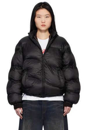 DIME Blouson matelassé noir en tissu antidéchirures