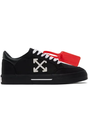 OFF-WHITE Baskets noires en canevas à semelle en caoutchouc vulcanisé