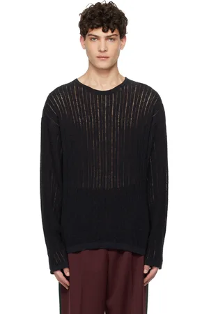 COMMAS Pull noir en pointelle