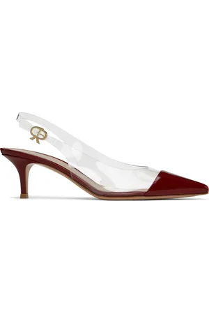 Gianvito Rossi Chaussures à petit talon 55 rouges en vinyle à bride arrière