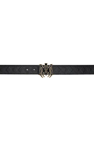 AMIRI Ceinture noire à monogramme et à motif à quadrigrammes