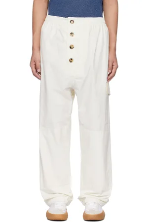 Bottega Veneta Pantalon blanc cassé en sergé léger de coton