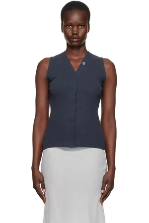 Baserange Débardeur Tav bleu marine à boutons-pression