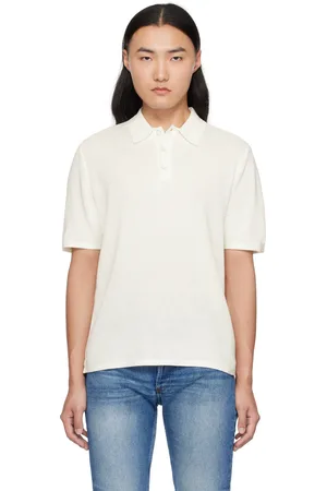 RAG&BONE Polo Harvey blanc en tricot