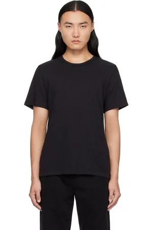 RAG&BONE T-shirt noir en coton flammé