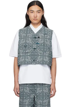Daiwa Pier39 Gilet bleu marine à motif cachemire