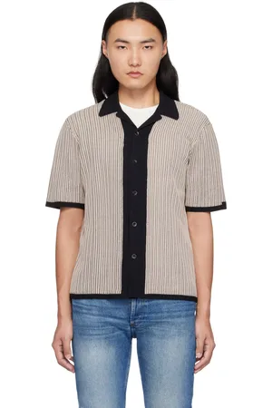 RAG&BONE Chemise de camp Harris taupe et noir