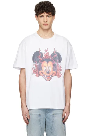 KSUBI T-shirt surdimensionné blanc à image à flammes