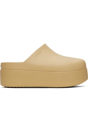 Crocs Sabots Dylan beiges à plateforme