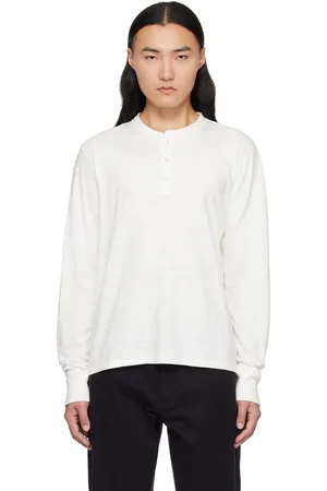 RAG&BONE Henley blanc en coton flammé