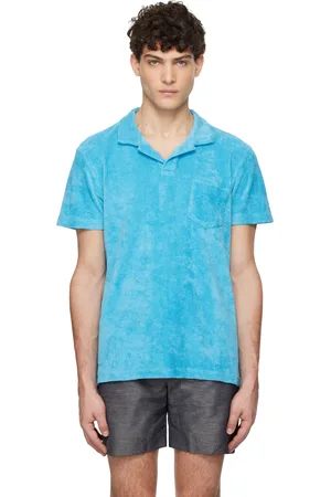 Orlebar Brown Polo bleu en tissu éponge