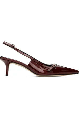 Aeyde Chaussures à petit talon Saba rouges en cuir à bride arrière