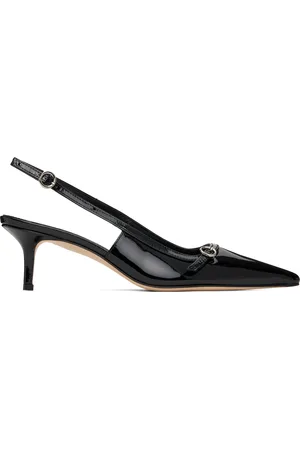 Aeyde Chaussures à petit talon Saba noires en cuir à bride arrière