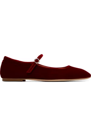 Aeyde Ballerines de style Charles IX Uma rouges en velours