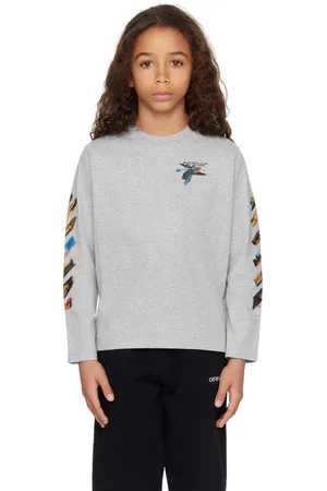 OFF-WHITE Enfant | T-shirt à manches longues gris à quatre flèches modifiées