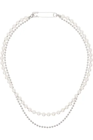 númbering Collier #9709 argenté et blanc
