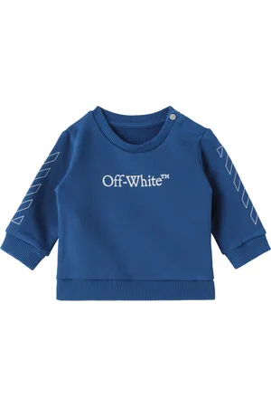 OFF-WHITE Bébé | Pull molletonné bleu à rayures diagonales et à logo