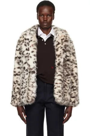 HOMMEGIRLS Blouson multicolore en fourrure synthétique à motif léopard