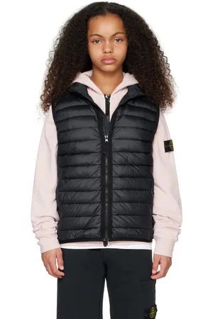 Stone Island Enfant | Veste matelassée G0224 bleu marine en nylon recyclé rembourrée en duvet