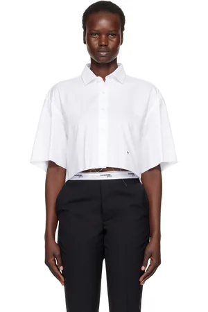HOMMEGIRLS Chemise surdimensionnée écourtée blanche