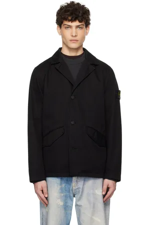 Stone Island Veston teint en plongée noir en coton bio