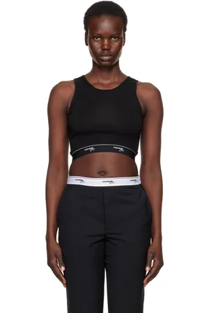 HOMMEGIRLS Débardeur écourté noir à logos