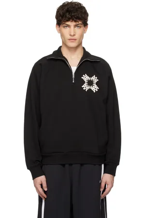 AMIRI Pull molletonné noir à quadrigrammes et à demi-glissière